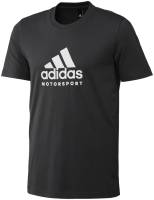 Футболка с логотипом adidas Motorsport чёрная/белая р-р. XS