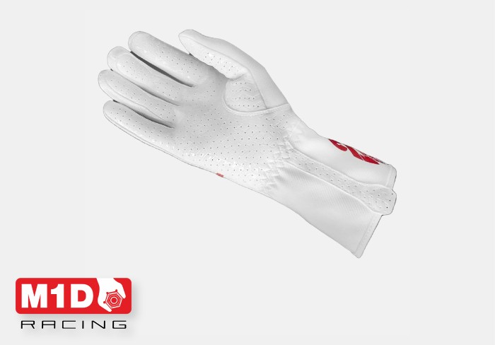 Перчатки для картинга -273 OSAKA белый/красный/серебро р-р. XXXS