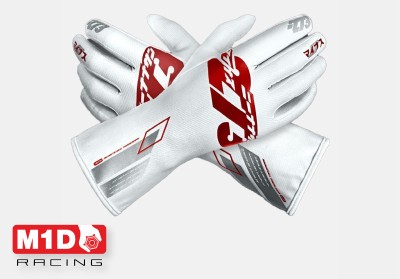 Перчатки для картинга -273 OSAKA белый/красный/серебро р-р. XXXS