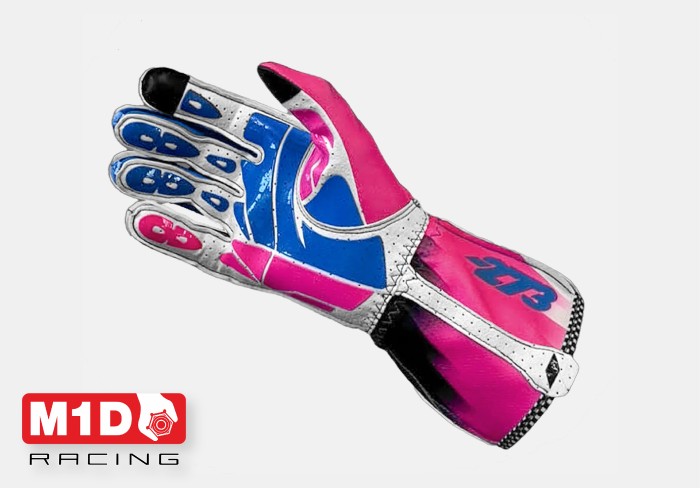 Перчатки для картинга -273 SUPERSONIC чёрный/голубой/розовый р-р. XXXS