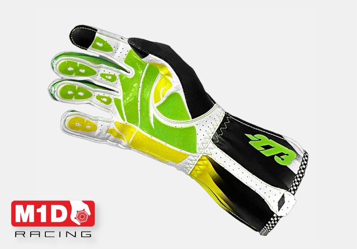 Перчатки для картинга -273 SUPERSONIC чёрный/зелёный/жёлтый р-р. XXXS