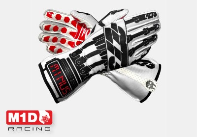 Перчатки для картинга -273 SUPERVILLAIN белый/чёрный р-р.XXXS