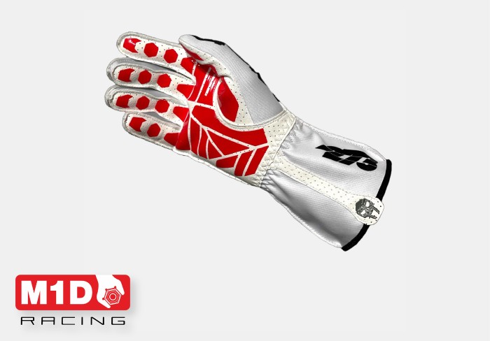 Перчатки для картинга -273 SUPERVILLAIN белый/чёрный р-р.XXXS