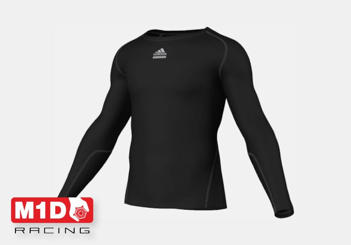 Футболка для картинга adidas Techfit с длинным рукавом черная р-р XL