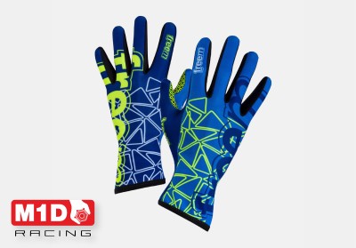 Перчатки для картинга Freem K-SLIGHT 22 синий/флуо жёлтый р-р. 4