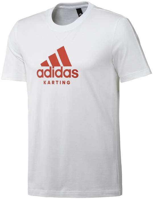 Футболка с логотипом adidas Karting белая/красная р-р. XS