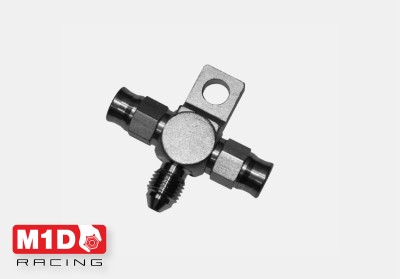 Тройник (шланг-папа-шланг) с креплением 3/8x24&quot; (нерж. сталь)