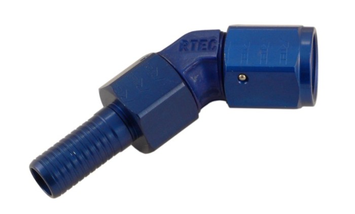 Krontec 7045-06D фитинг 45° кованный под завальцовку (шланг 06D серия 7000) (Alu)