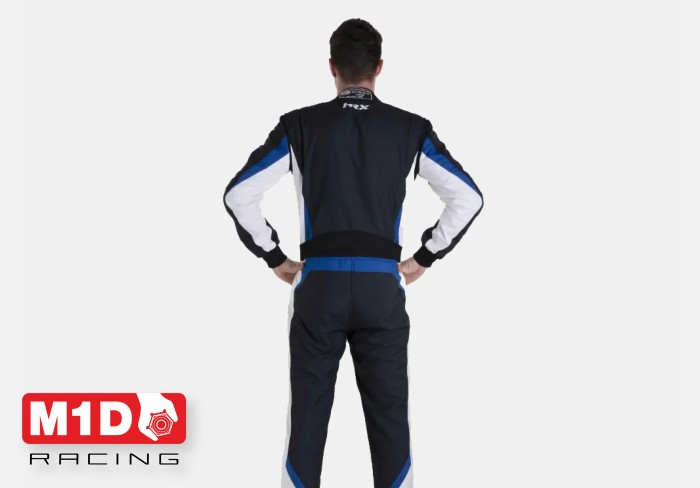 Комбинезон пилота HRX VELOCE2 FIA (8856-2018) огнеупорный черный/белый/синий, р-р 52