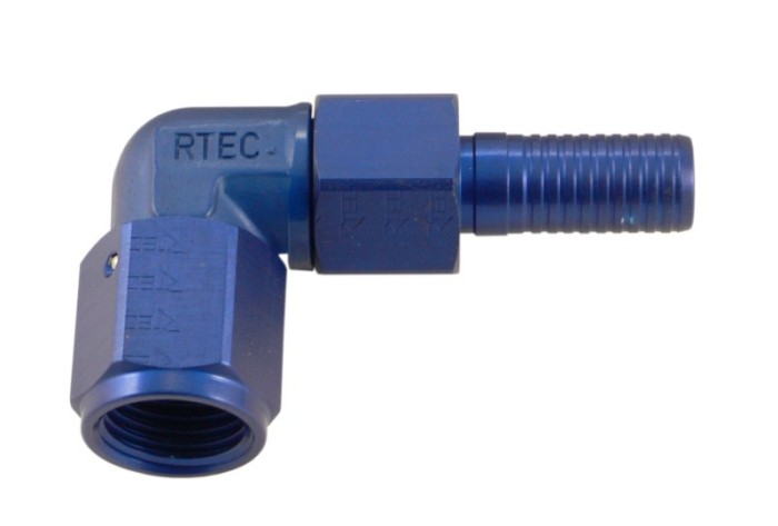 Krontec 7090-06D фитинг 90° кованный под завальцовку (шланг 06D серия 7000) (Alu)