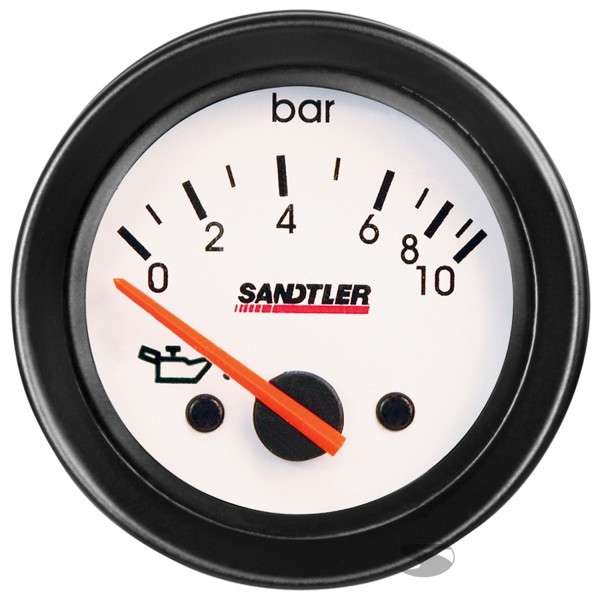 Указатель давления масла Sandtler (1/10bar) диам. 52мм. (белый)