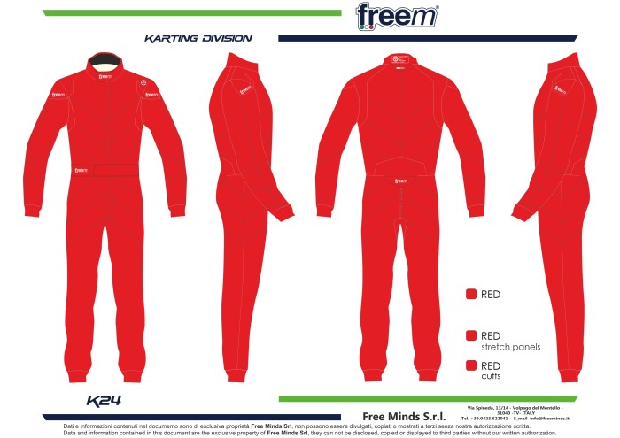 Freem комбтнезон для картинга K24-001 красный р-р 48.