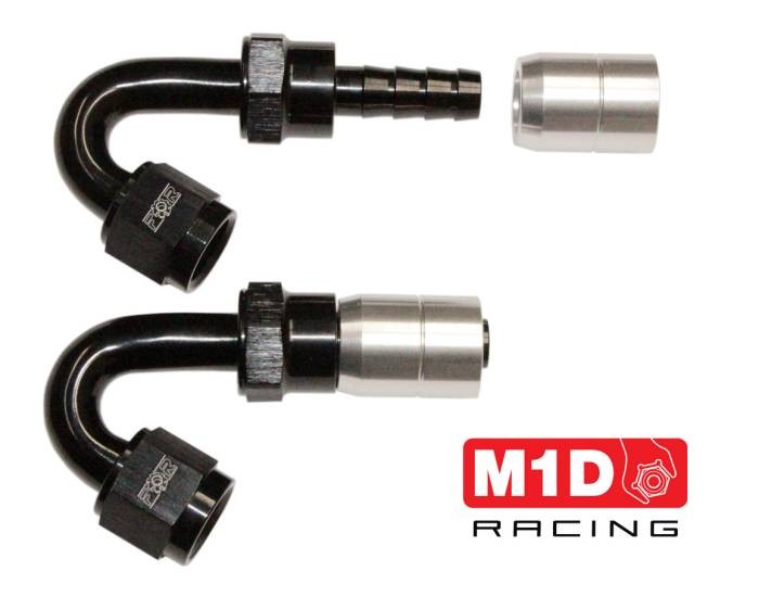 Фитинг AN6 (мама) 150* обжимной под шланг 200/210-06D (Alu)