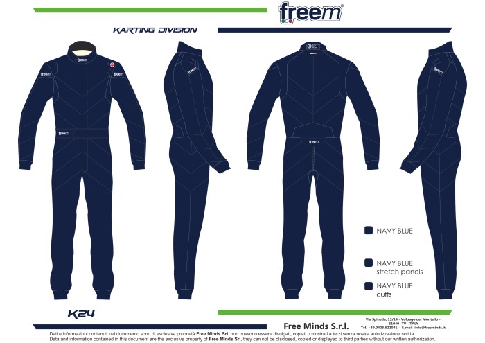 Freem комбинезон для картинга K24-001 синий р-р 52.