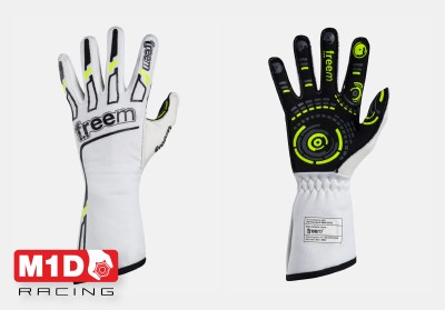 Перчатки для автоспорта FIA (2018) Freem Senso 22 огнеупорные, белые, р-р.12/XL