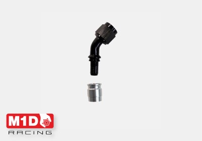 Фитинг AN6 (мама) 45* под завальцовку для тефлонового шланга PTFE 600-06 (Alu)