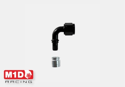 Фитинг AN6 (мама) 90* под завальцовку для тефлонового шланга PTFE 600-06 (Alu)