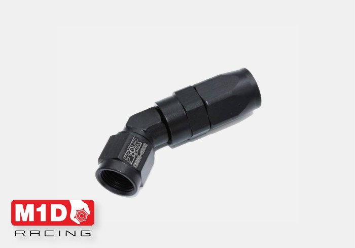 Фитинг AN6 (мама) кованный 45* для шланга 200/210-06D (Alu)