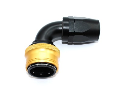 Фитинг БРС AN16 (мама) 90° для шланга 200/210-16D (Alu)
