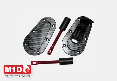 Спортивные замки капота AeroCatch "карбон" (крепление над капотом)