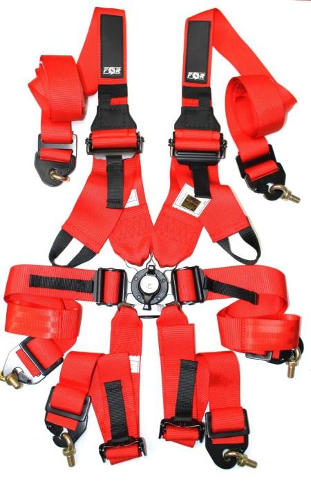 Ремни безопасности FOR для автоспорта (FIA 8853-2016) 6 точек 2", Hans, красные