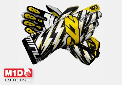 Перчатки для картинга -273 BLITZ чёрный/белый/жёлтый р-р. XXXS