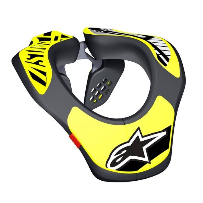 Защита шеи пилота для картинга Alpinestars черный/неоновый желтый р-р. OS