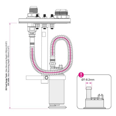 Монтажный комплект установки топливного насоса в баке ? 7 - 8,2 мм Nuke Performance