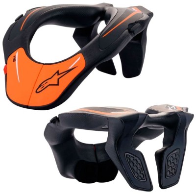 Защита шеи пилота для картинга Alpinestars черный/оранжевый р-р. OS