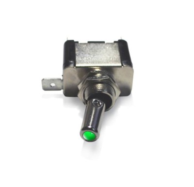 Grayston GE35LG тумблер ON/OFF с зелёным диодом, плоская клемма - 25amp