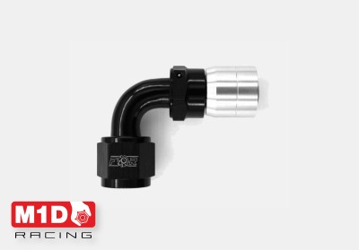 Фитинг AN8 (мама) 90* обжимной под шланг 200/210-08D (Alu)