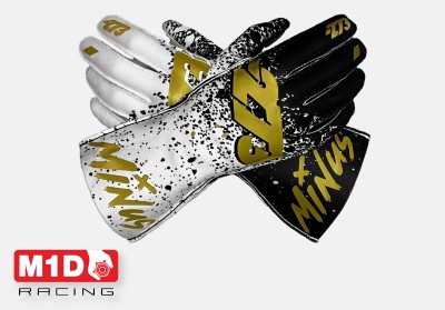 Перчатки для картинга -273 DRIP чёрный/белый/золотой р-р. XXXS