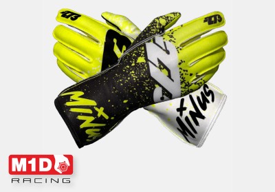 Перчатки для картинга -273 DRIP чёрный/белый/флуо жёлтый р-р. XXXS